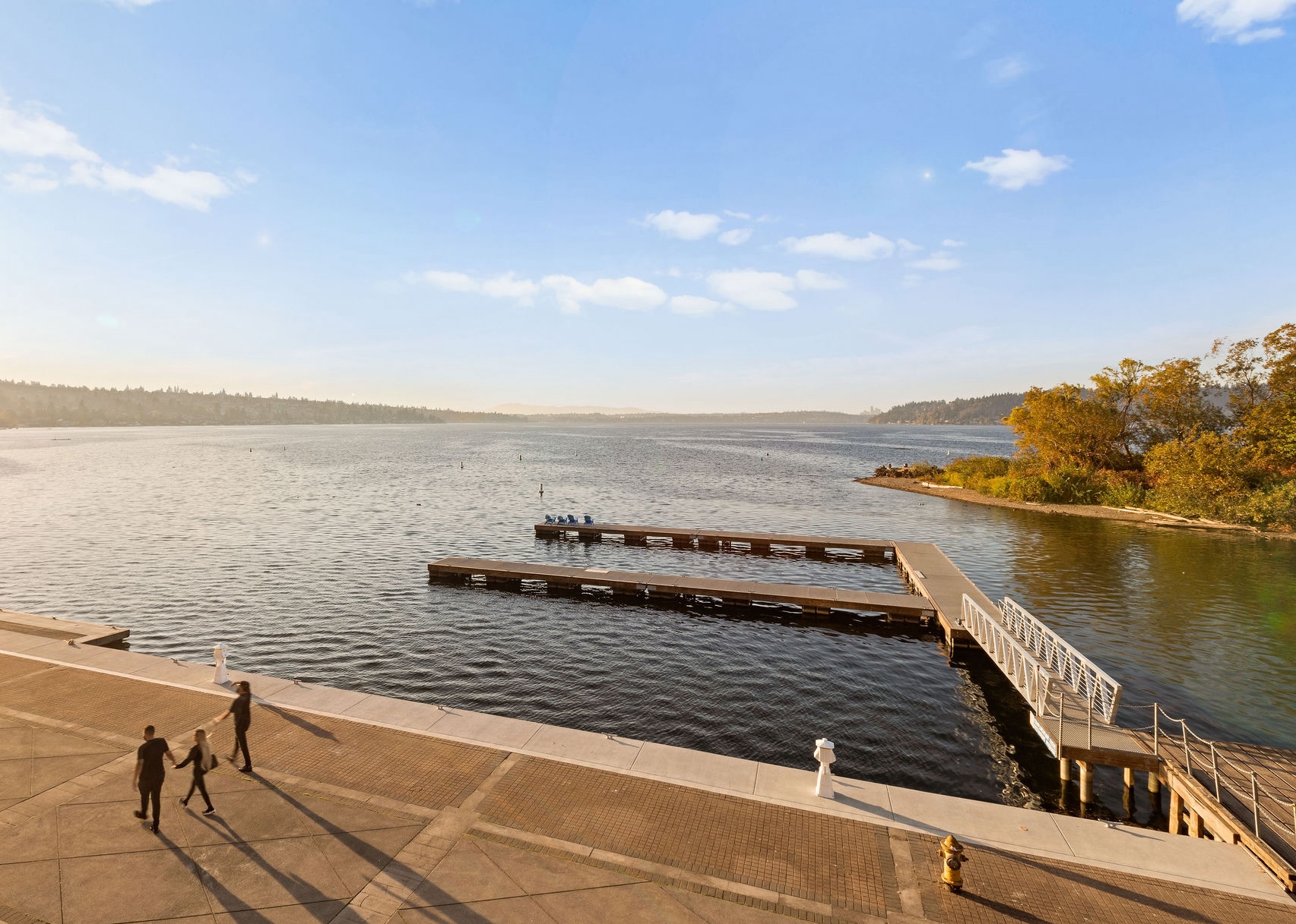 Lake with two docks