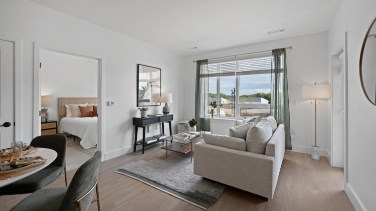 Living room with couch and small table