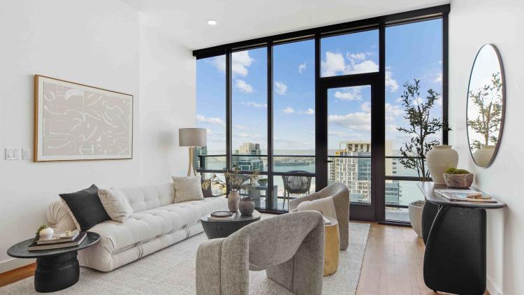 Living room with couch and chairs
