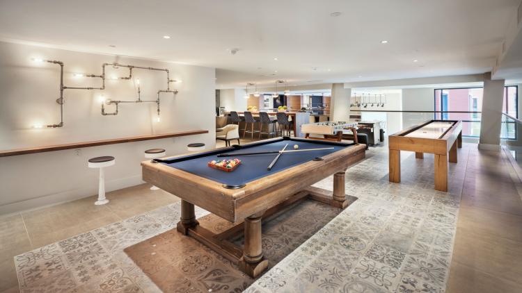 Game room with pool table