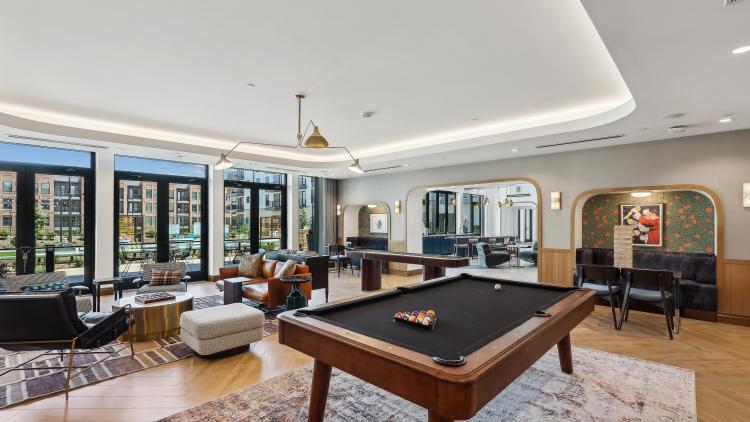 Game room with pool table