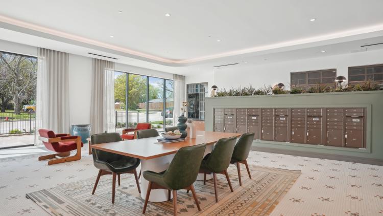 Large table and chairs around it